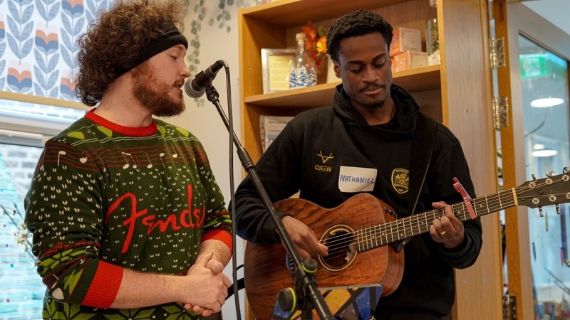 Other image for Barnsley footballers visit hospice